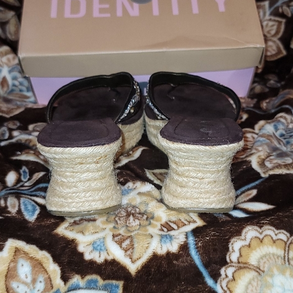 Personal Identity Brown Embroidered Sandals - Picture 4 of 8